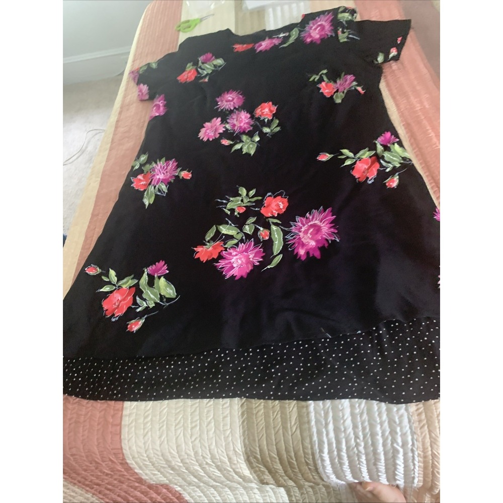 Positive Attitude Womens Floral Maxi Dress Black Pink Size 16 Sleeveless Lined